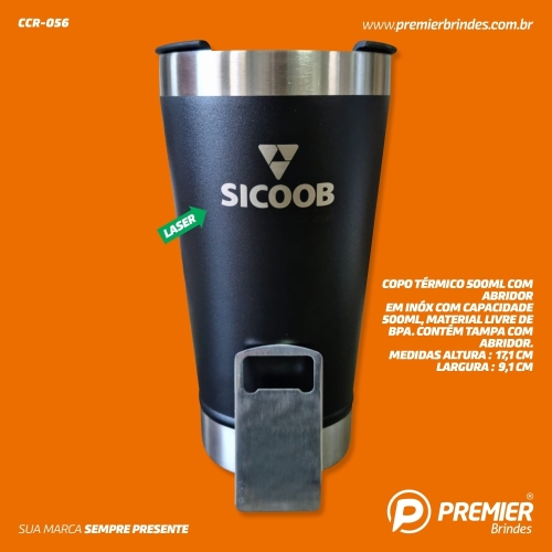 Copo Térmico 500ml com Abridor-CCR-056