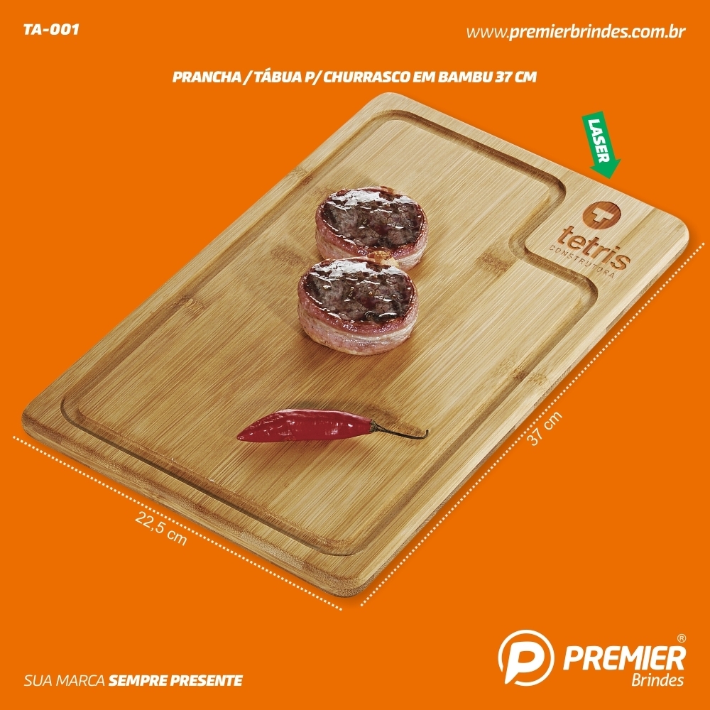 TÁBUA PARA CHURRASCO EM BAMBU SUPREME 37CM-TA-001