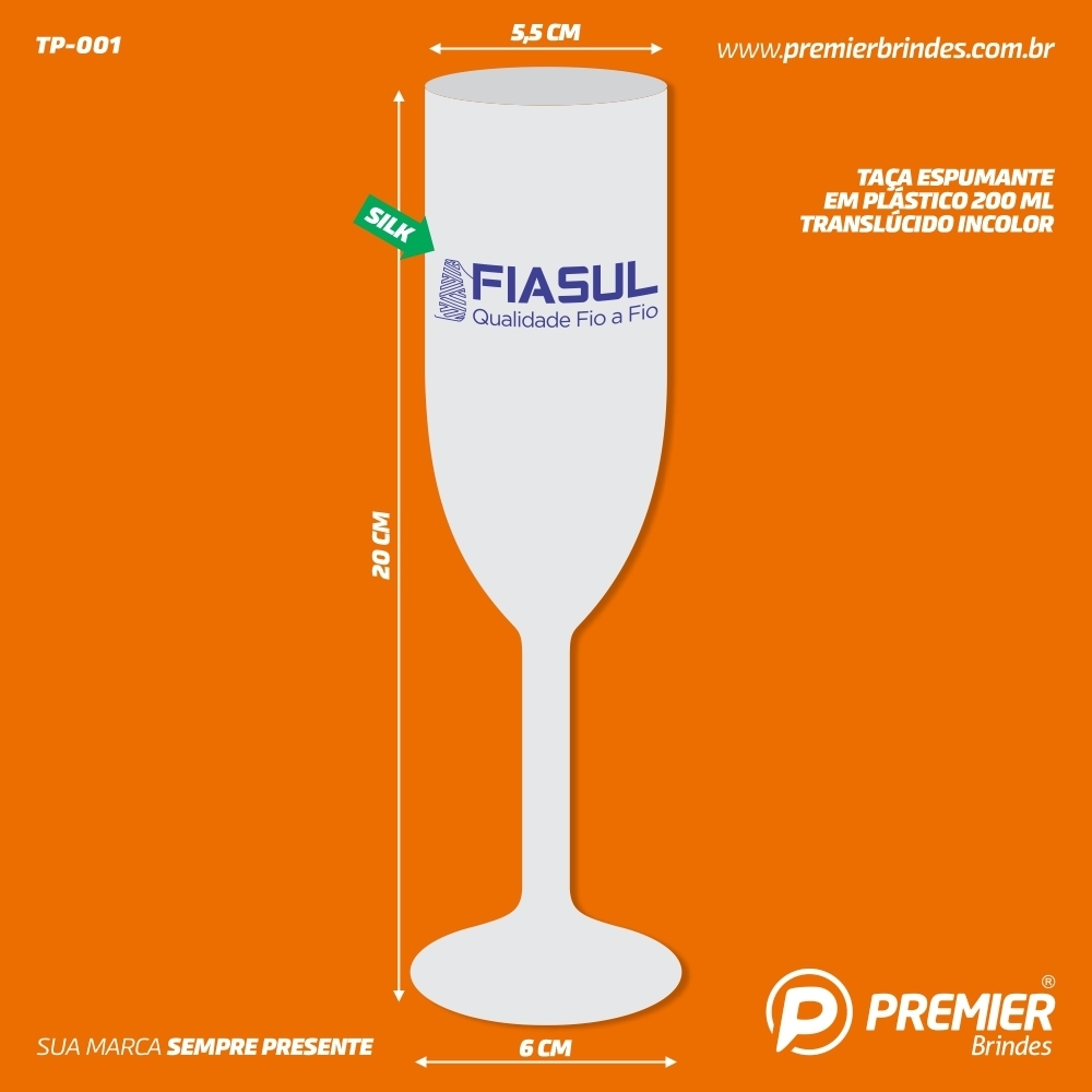 Taça Espumante em plástico 200ml-TP-001