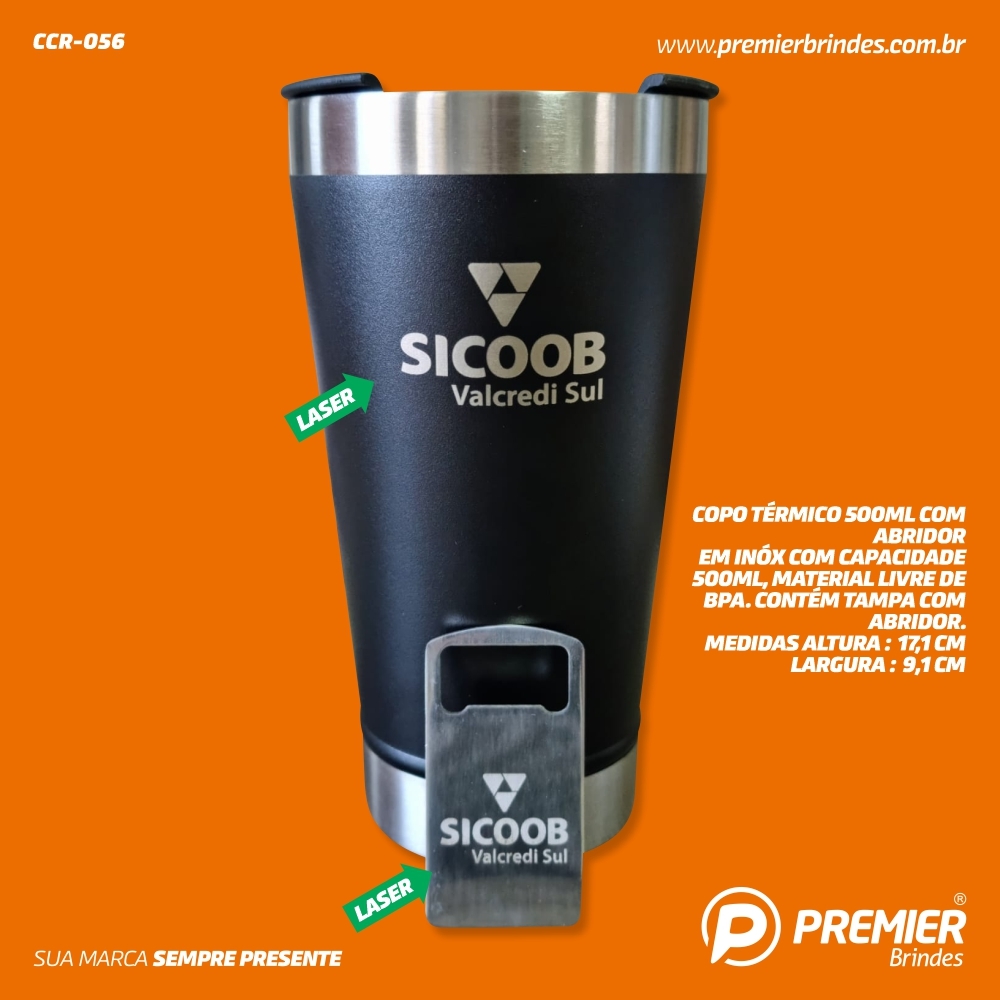 Copo Térmico 500ml com Abridor