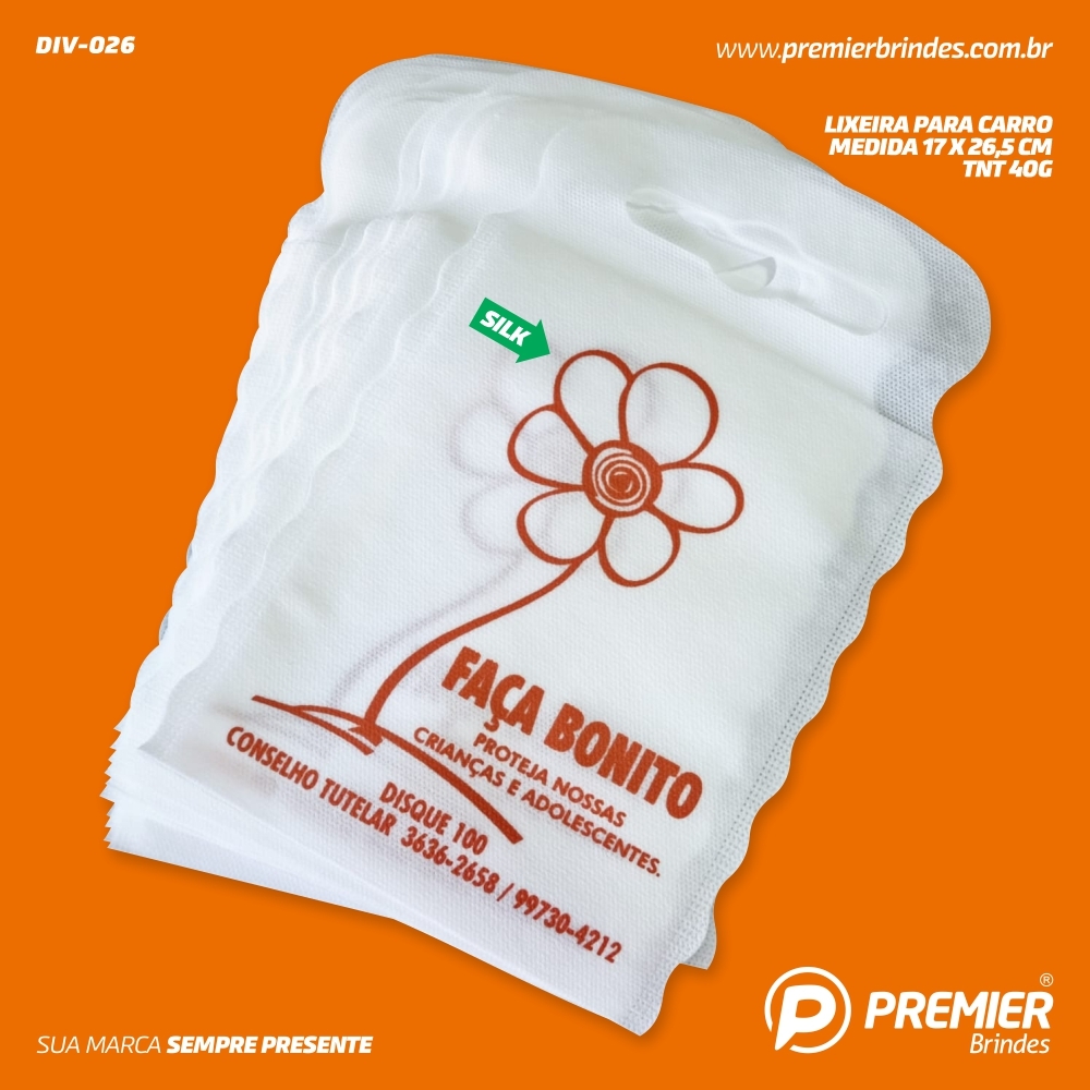 Lixeira para carro em TNT 40g